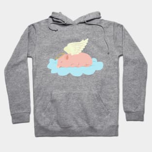 Piggy angel sleeping on a cloud Hoodie